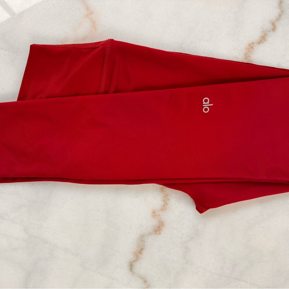 Alo Yoga High Waist Airbrush full length Dark Red Leggings Size S